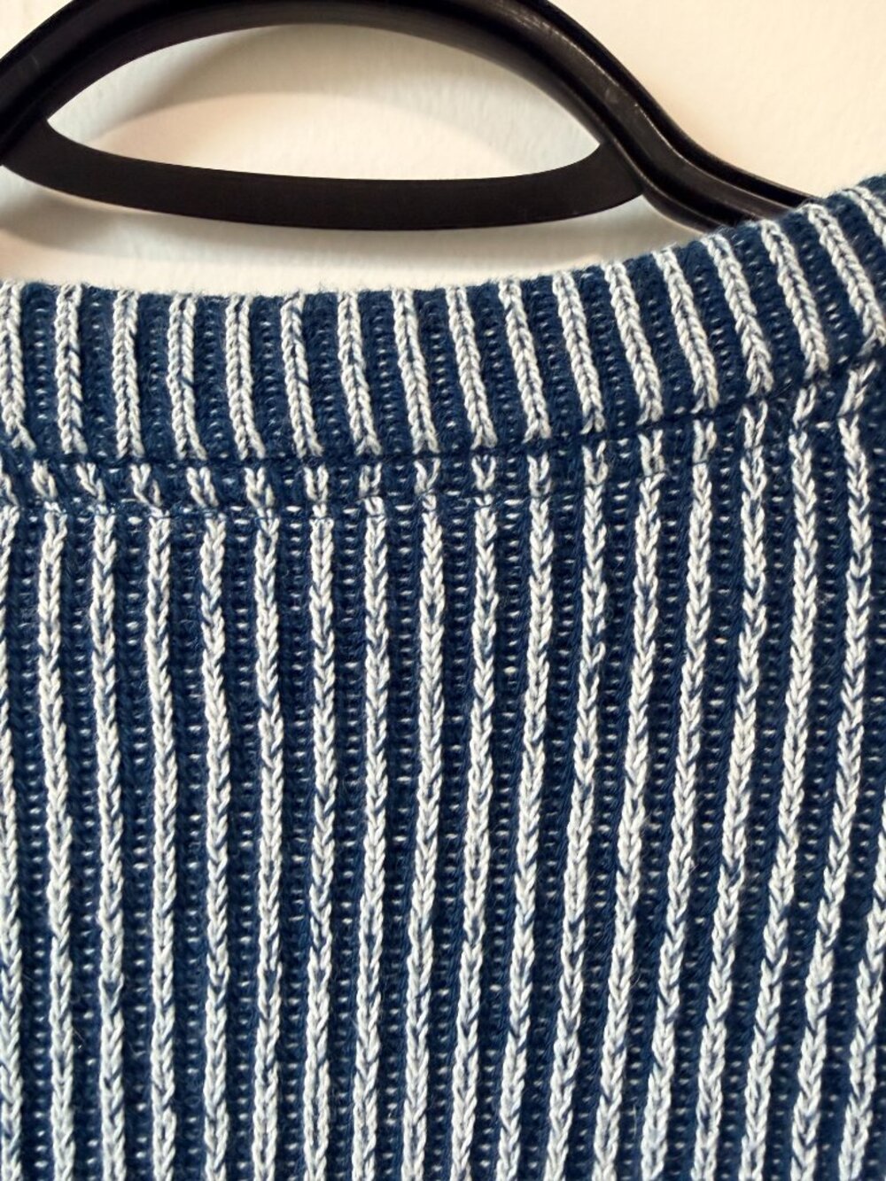 Noisy May Blue & White Cropped Ribbed Sweater – Size S - Picture 4 of 5